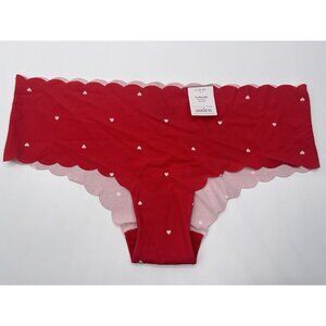Auden Panties Underwear Size Large Red Hearts Valentines Day Cheeky Invisible